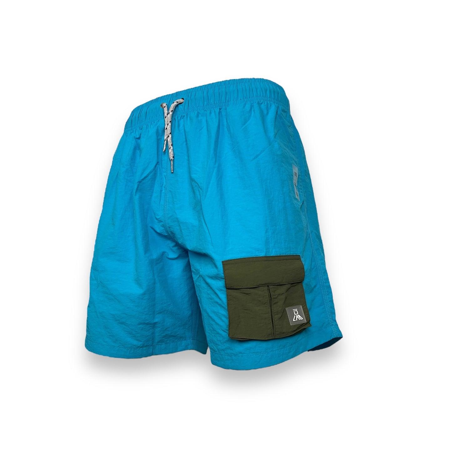 DLAB Hybrid Shorts Blue with Dark Green Pocket - DlabStore