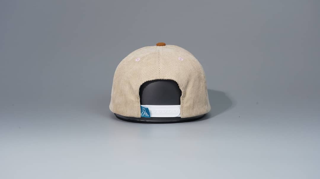 DLAB Corduroy Flat 5 Panel SnapBack Cream/Pink