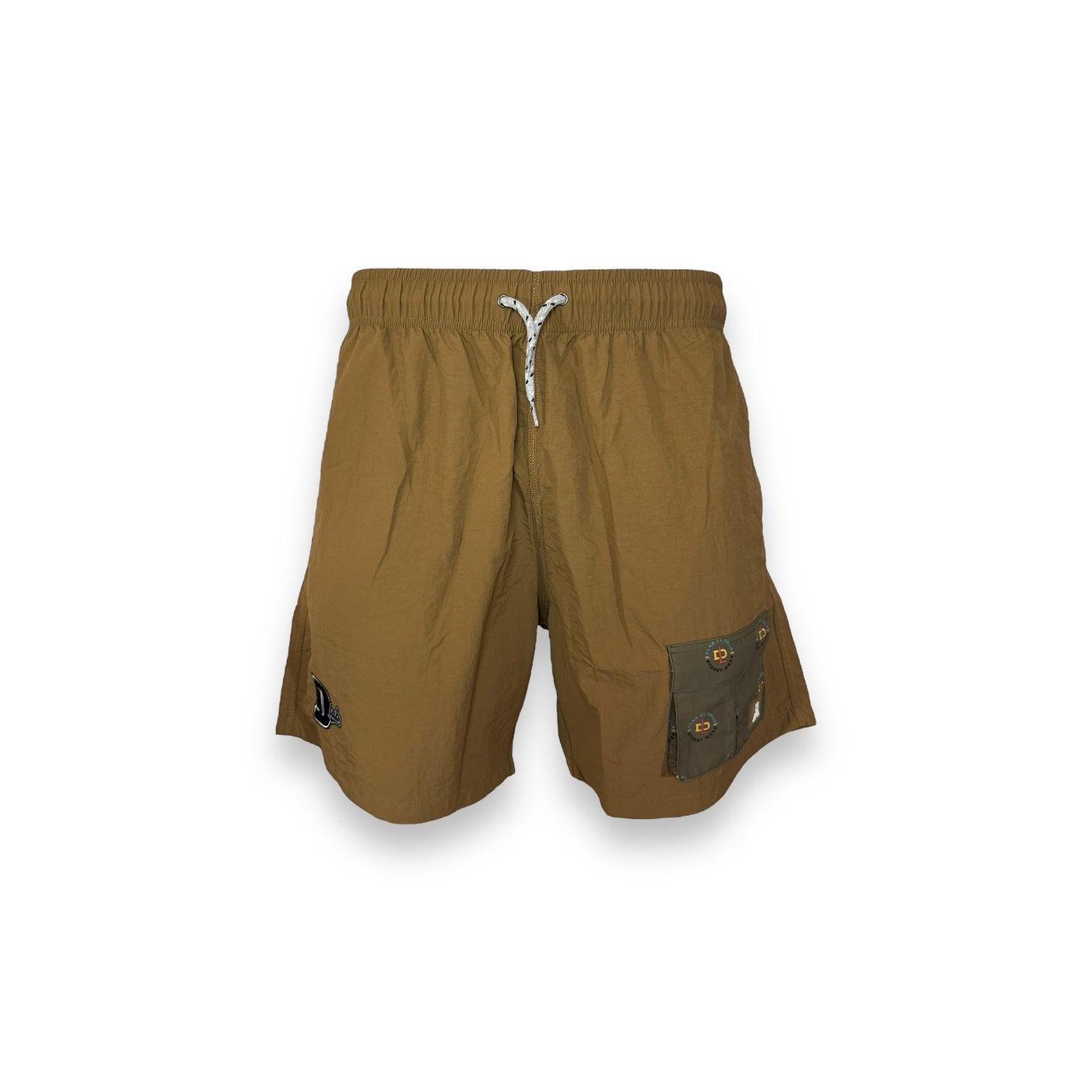 DLAB Hybrid Shorts Brown with Dark Green Sublimated Pocket - DlabStore