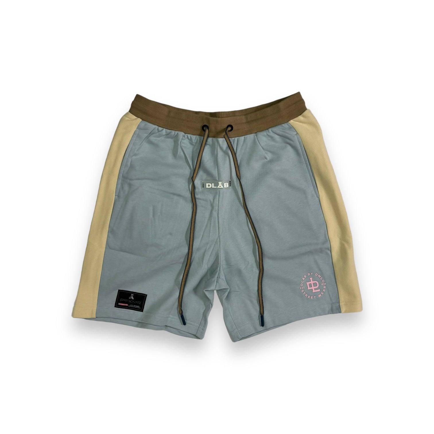 DLAB Oversized Shorts Baby Blue/Cream/Brown - DlabStore