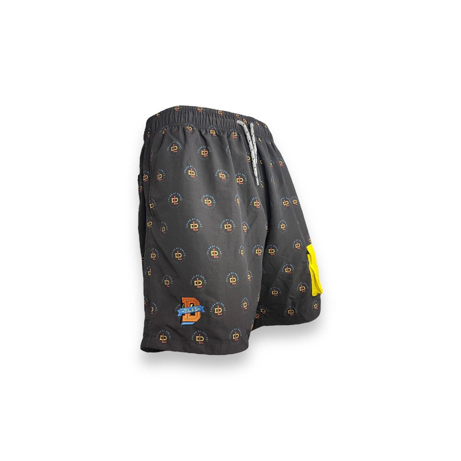 DLAB Hybrid Shorts Black Sublimated with Yellow Pocket - DlabStore