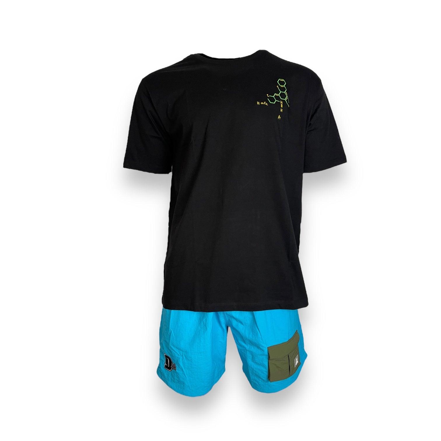 DLAB Hybrid Shorts Blue with Dark Green Pocket - DlabStore