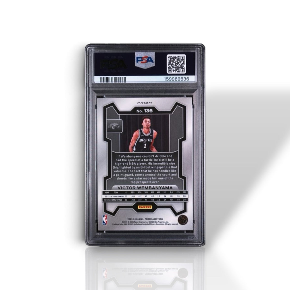 2023-24 Panini Prizm Victor Wembanyama #136 Red Ice Rookie, PSA 10 GEM MINT