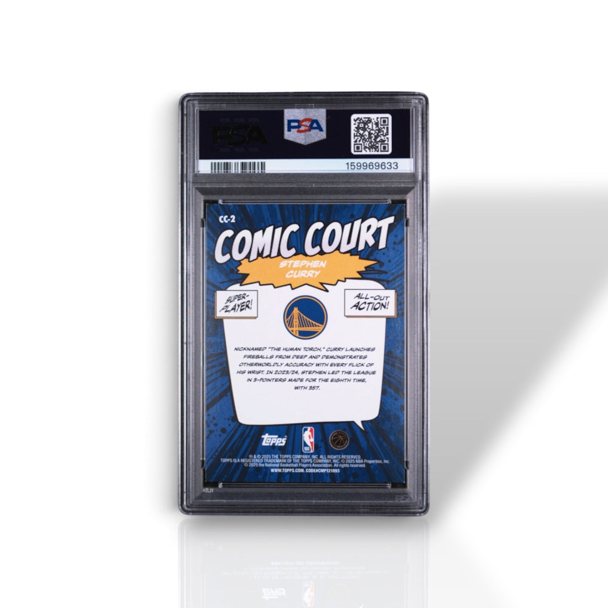 2025 Topps Stephen Curry Comic Court #CC-2 — PSA 8 NM-MT