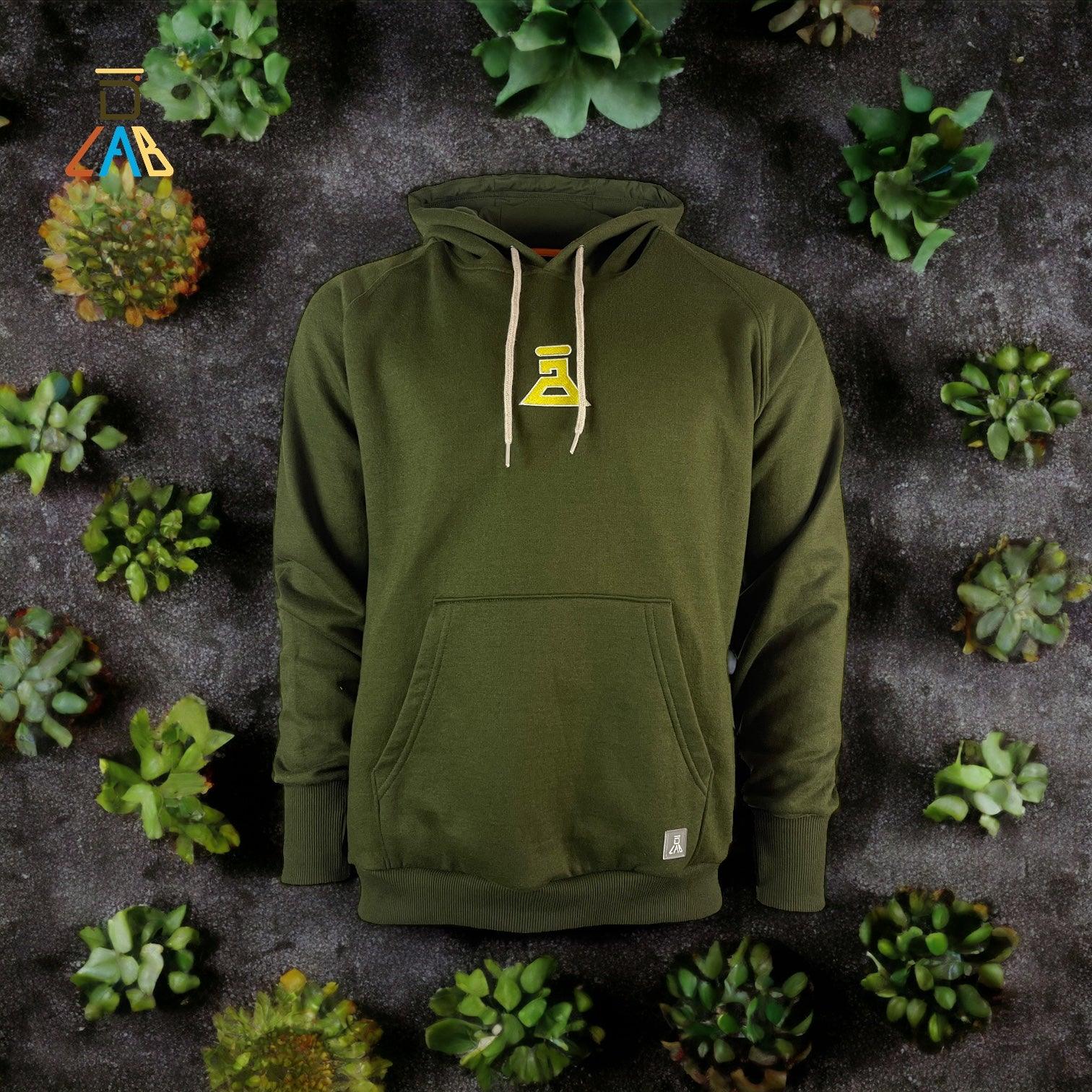 DLAB "SCRIPT” Oversized Hoodie Olive Green - DlabStore