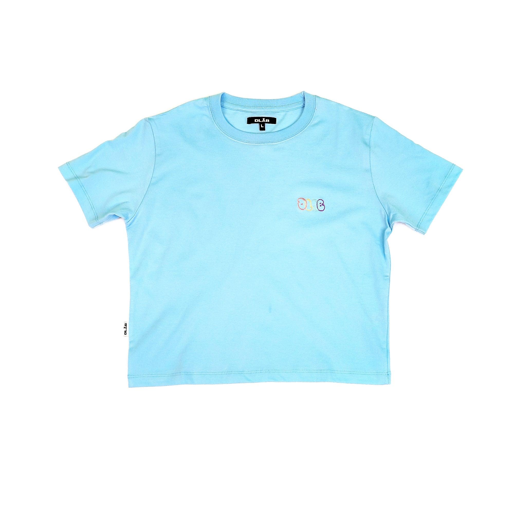 Dlab Women's "Ballon Graffiti" Embroidered Crop Top (Baby Blue) - DlabStore