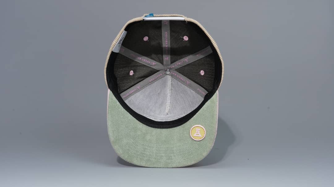 DLAB Corduroy Flat 5 Panel SnapBack Cream/Pink