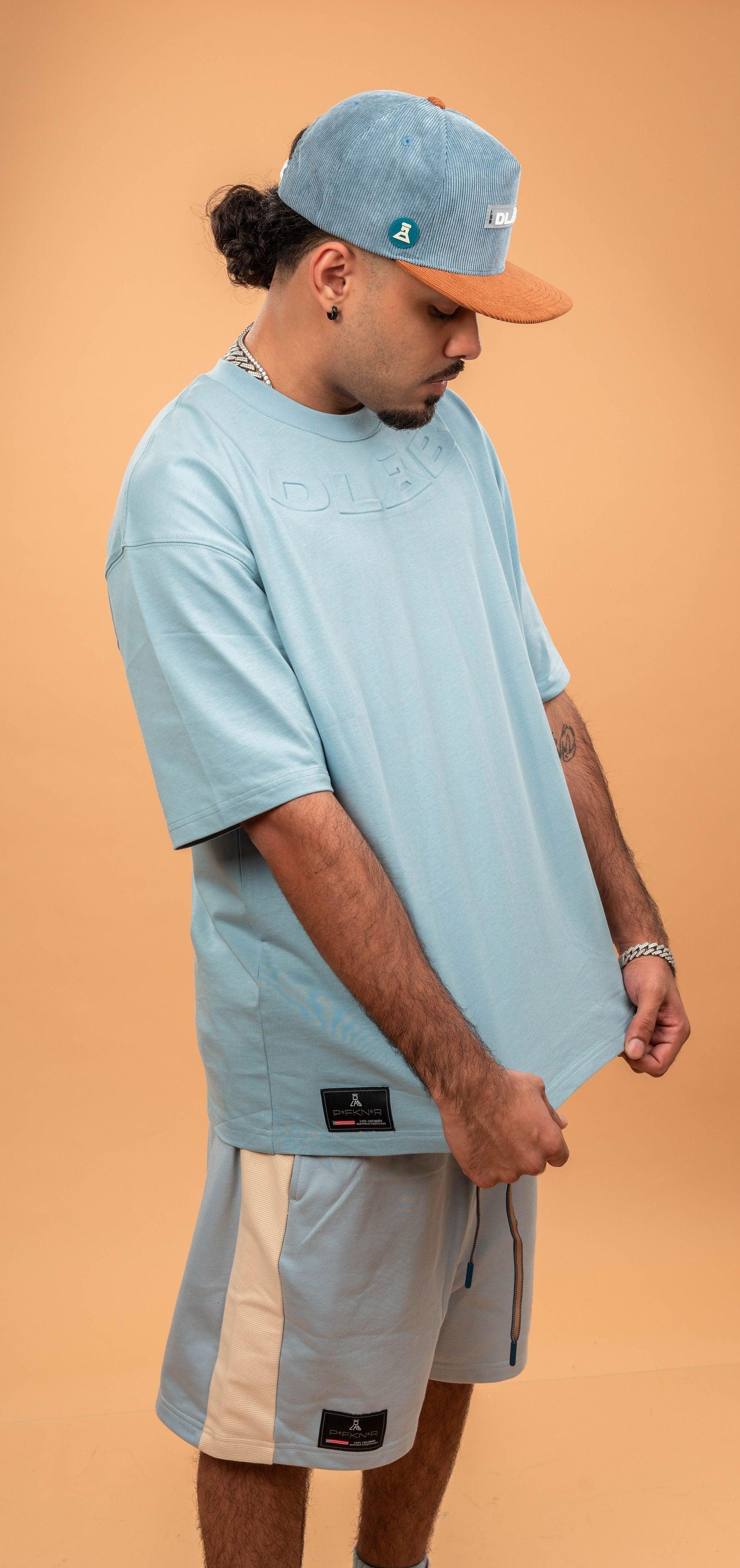 DLAB Oversized Embossed Tee Baby Blue - DlabStore