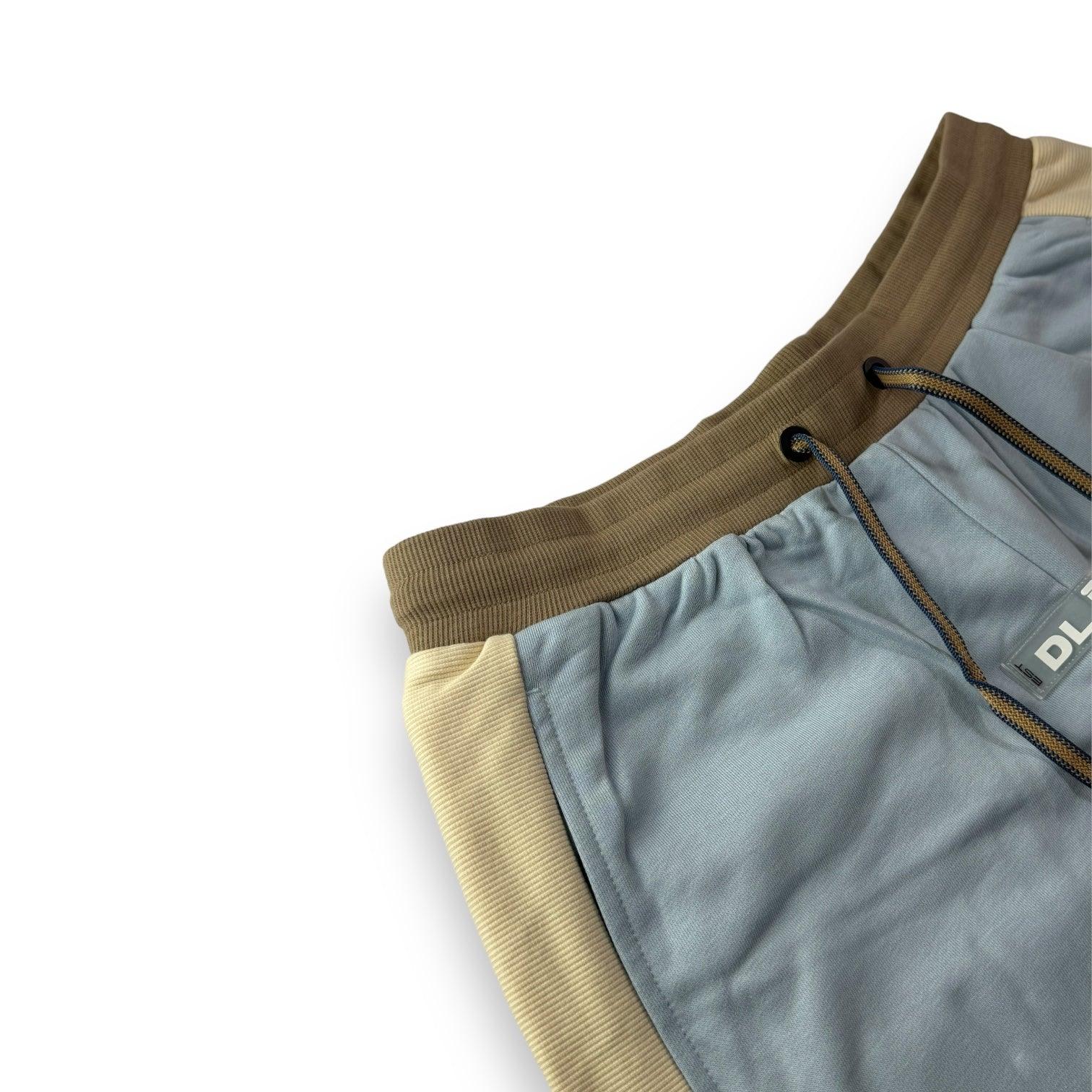 DLAB Oversized Shorts Baby Blue/Cream/Brown - DlabStore