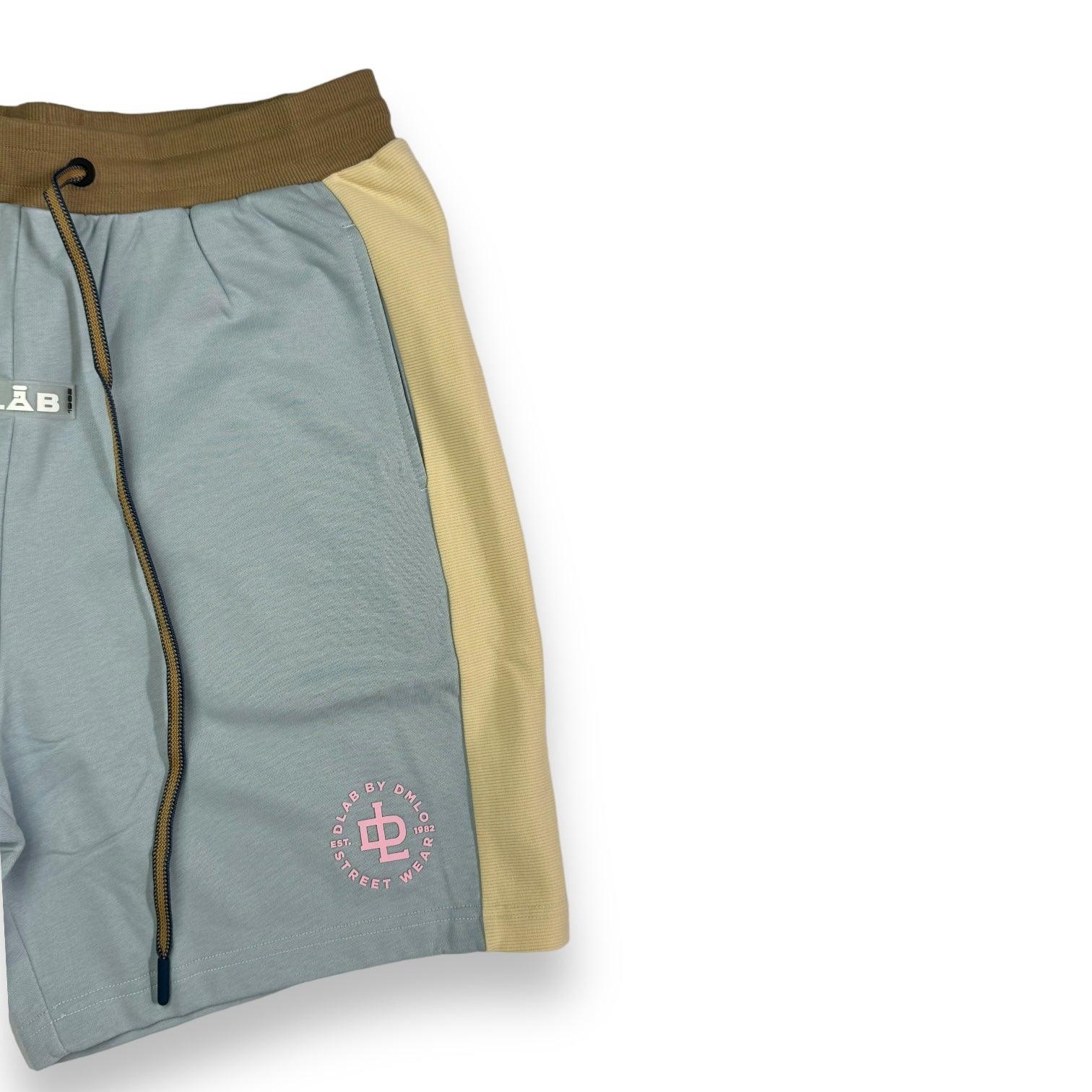 DLAB Oversized Shorts Baby Blue/Cream/Brown - DlabStore