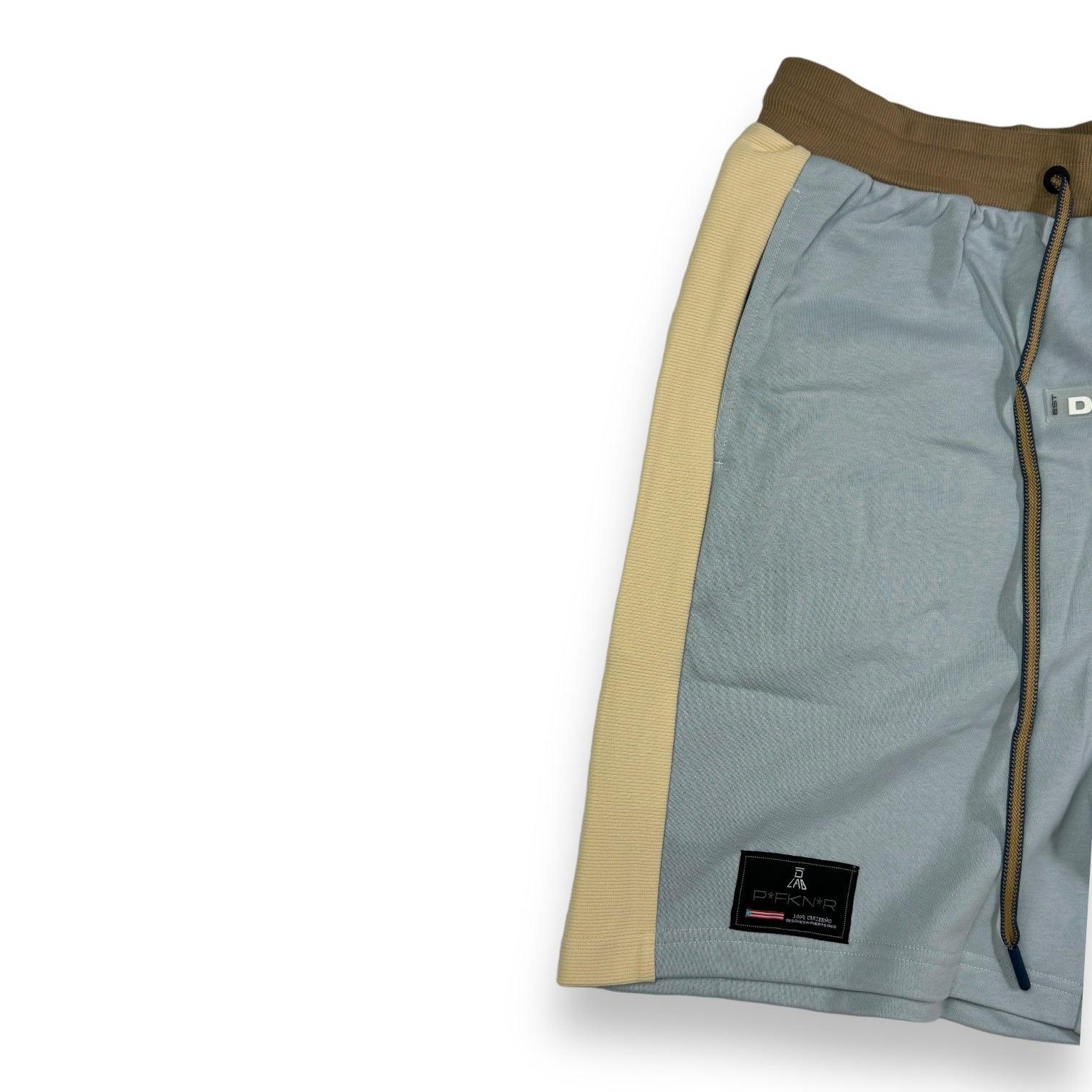 DLAB Oversized Shorts Baby Blue/Cream/Brown - DlabStore