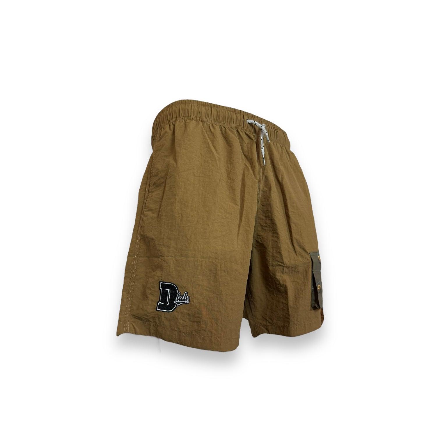 DLAB Hybrid Shorts Brown with Dark Green Sublimated Pocket - DlabStore