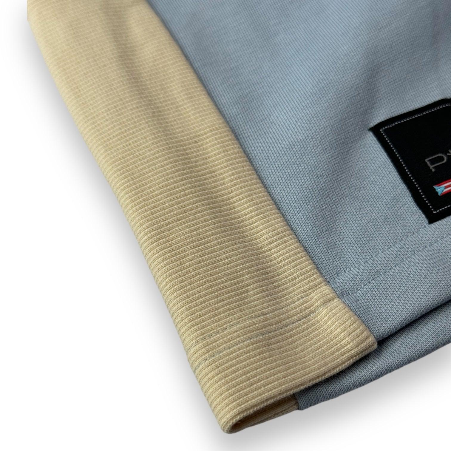 DLAB Oversized Shorts Baby Blue/Cream/Brown - DlabStore