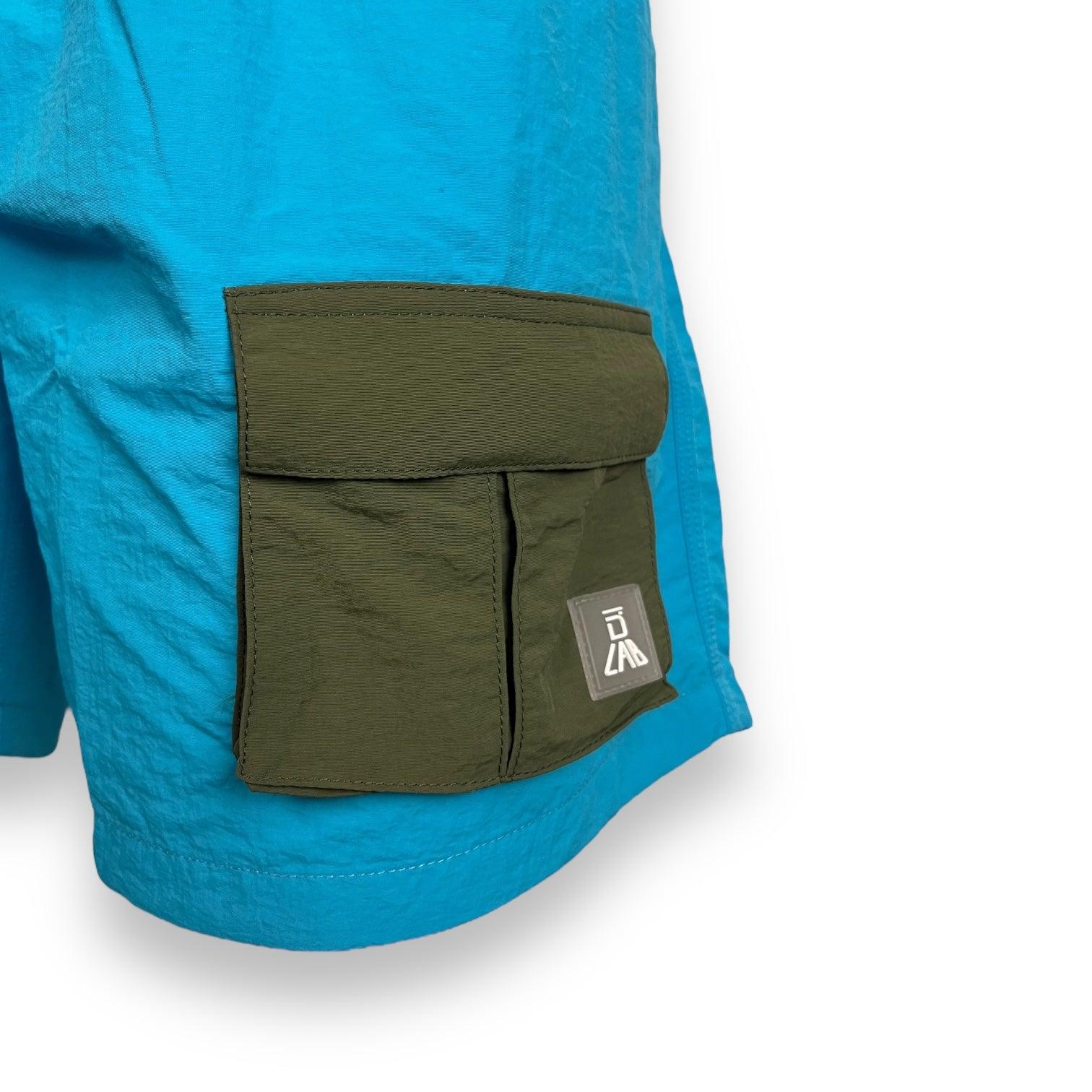 DLAB Hybrid Shorts Blue with Dark Green Pocket - DlabStore