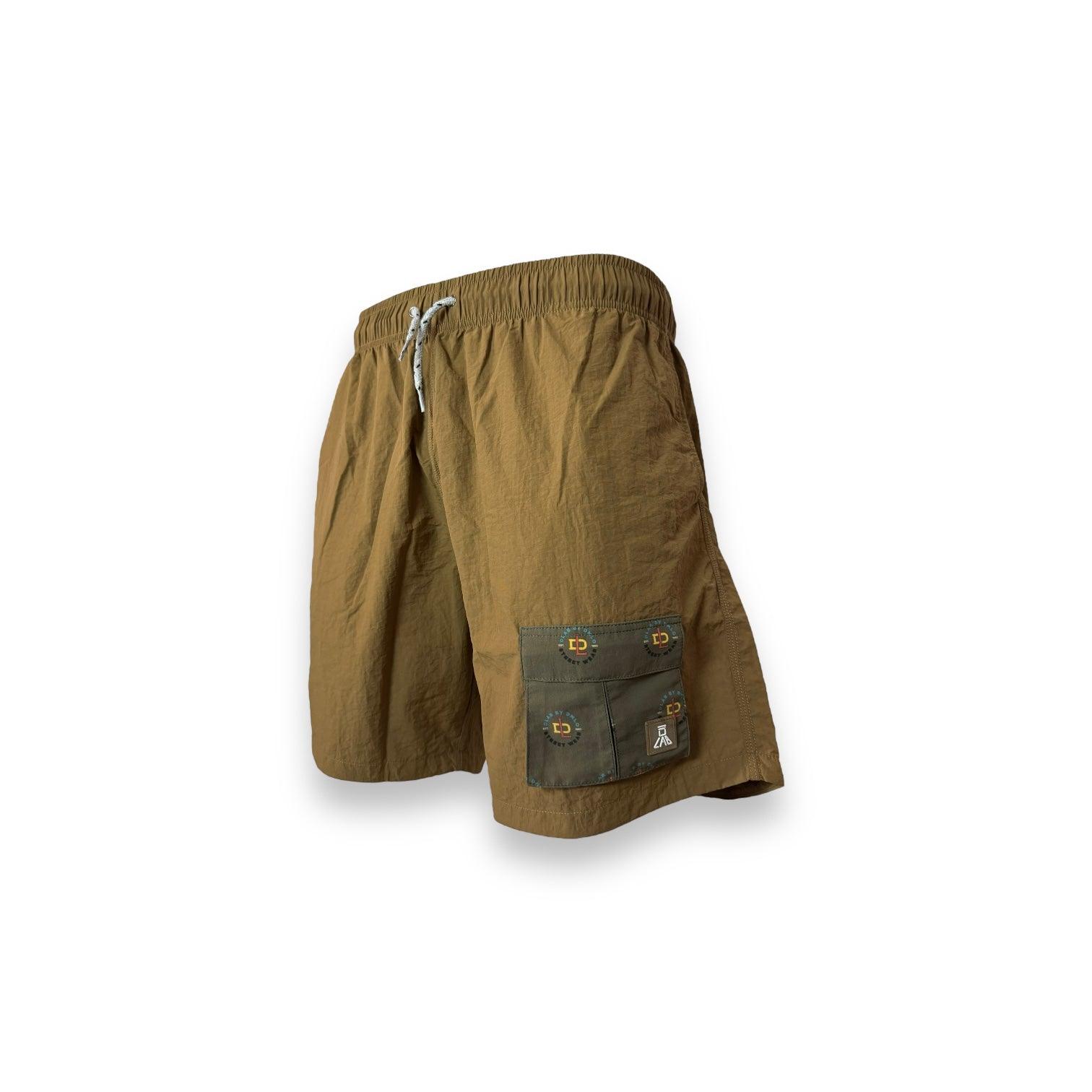 DLAB Hybrid Shorts Brown with Dark Green Sublimated Pocket - DlabStore
