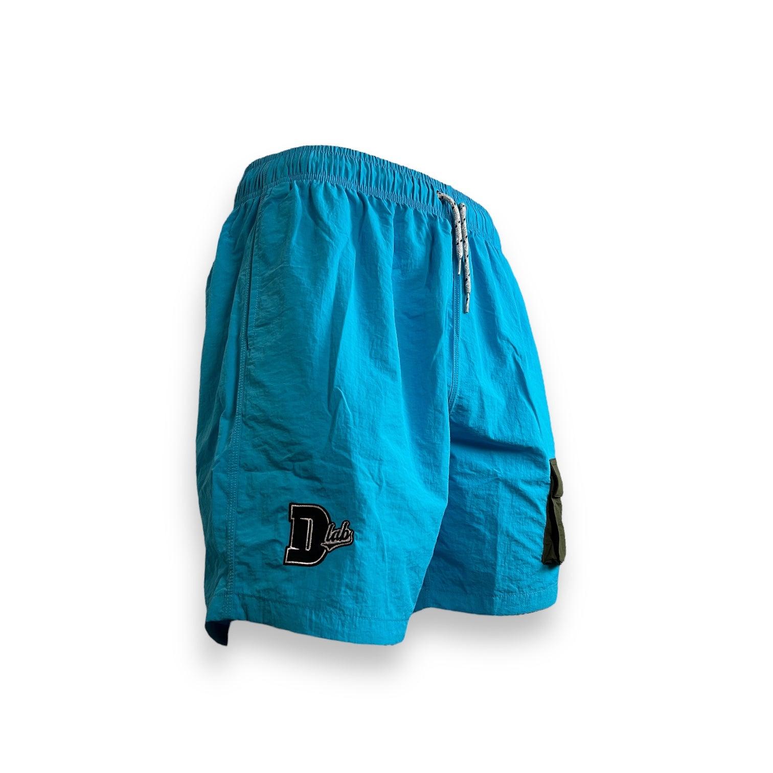 DLAB Hybrid Shorts Blue with Dark Green Pocket - DlabStore