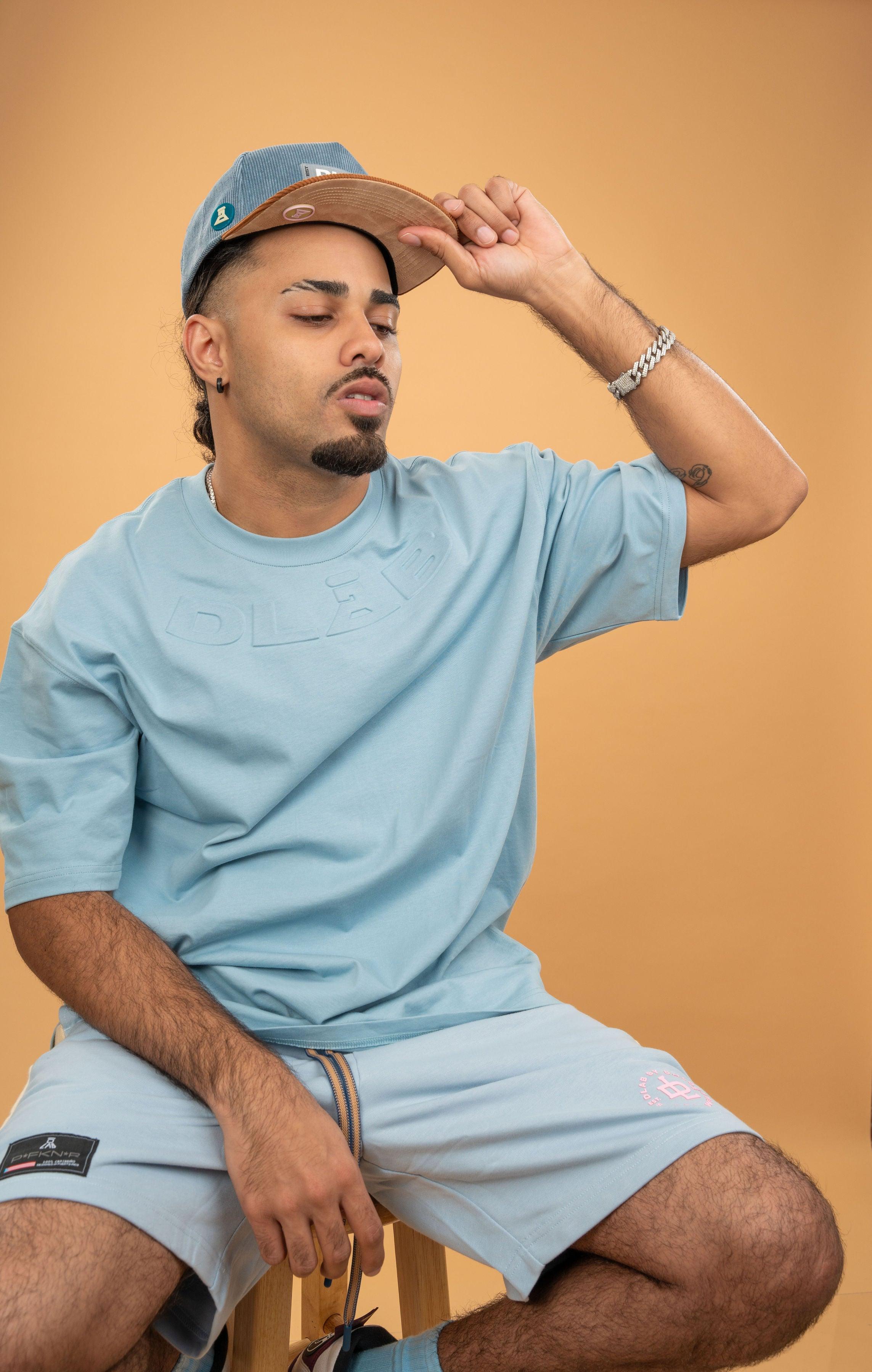 DLAB Oversized Embossed Tee Baby Blue - DlabStore