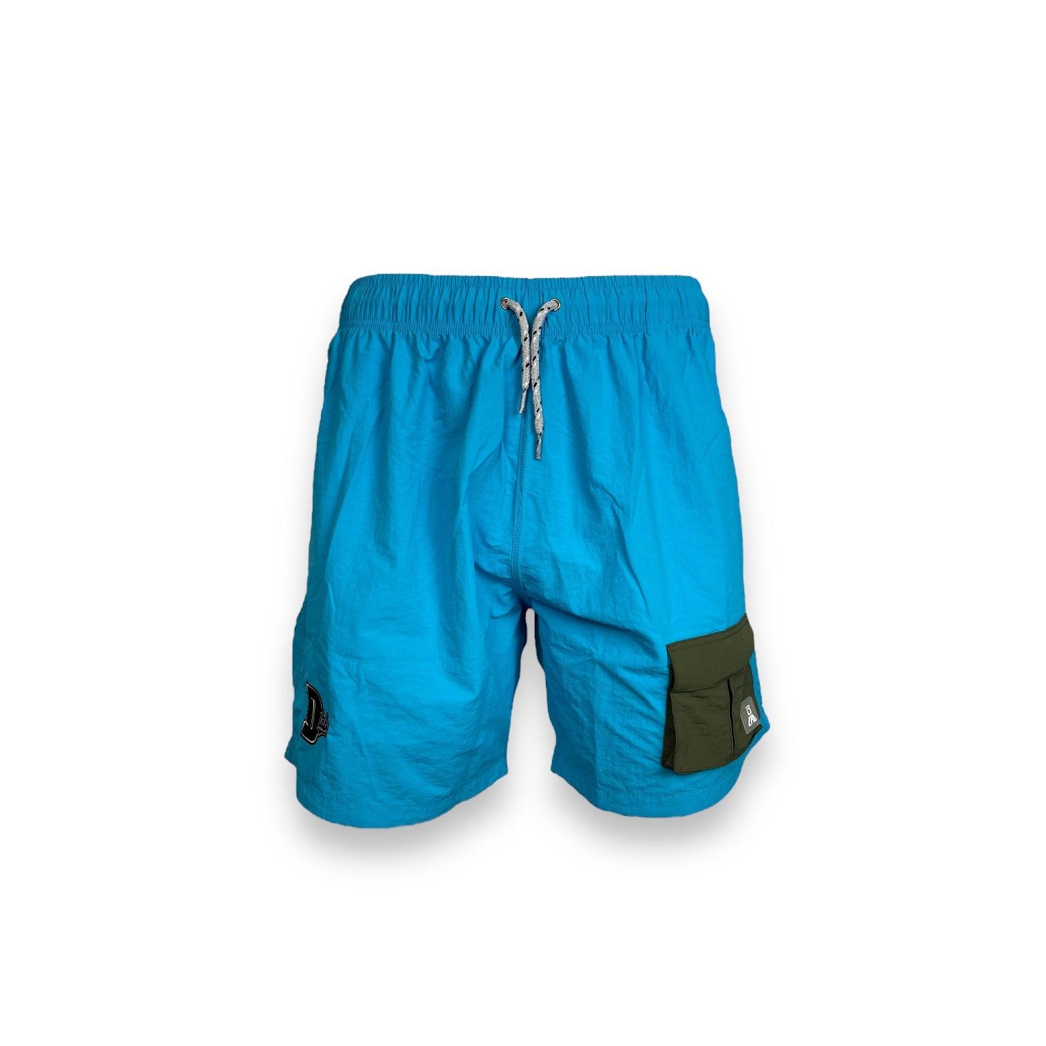 DLAB Hybrid Shorts Blue with Dark Green Pocket - DlabStore