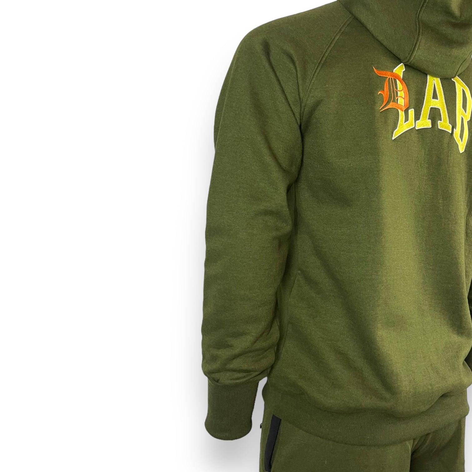DLAB "SCRIPT” Oversized Hoodie Olive Green - DlabStore