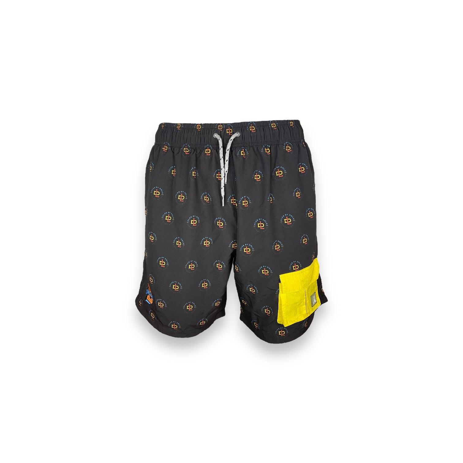DLAB Hybrid Shorts Black Sublimated with Yellow Pocket - DlabStore