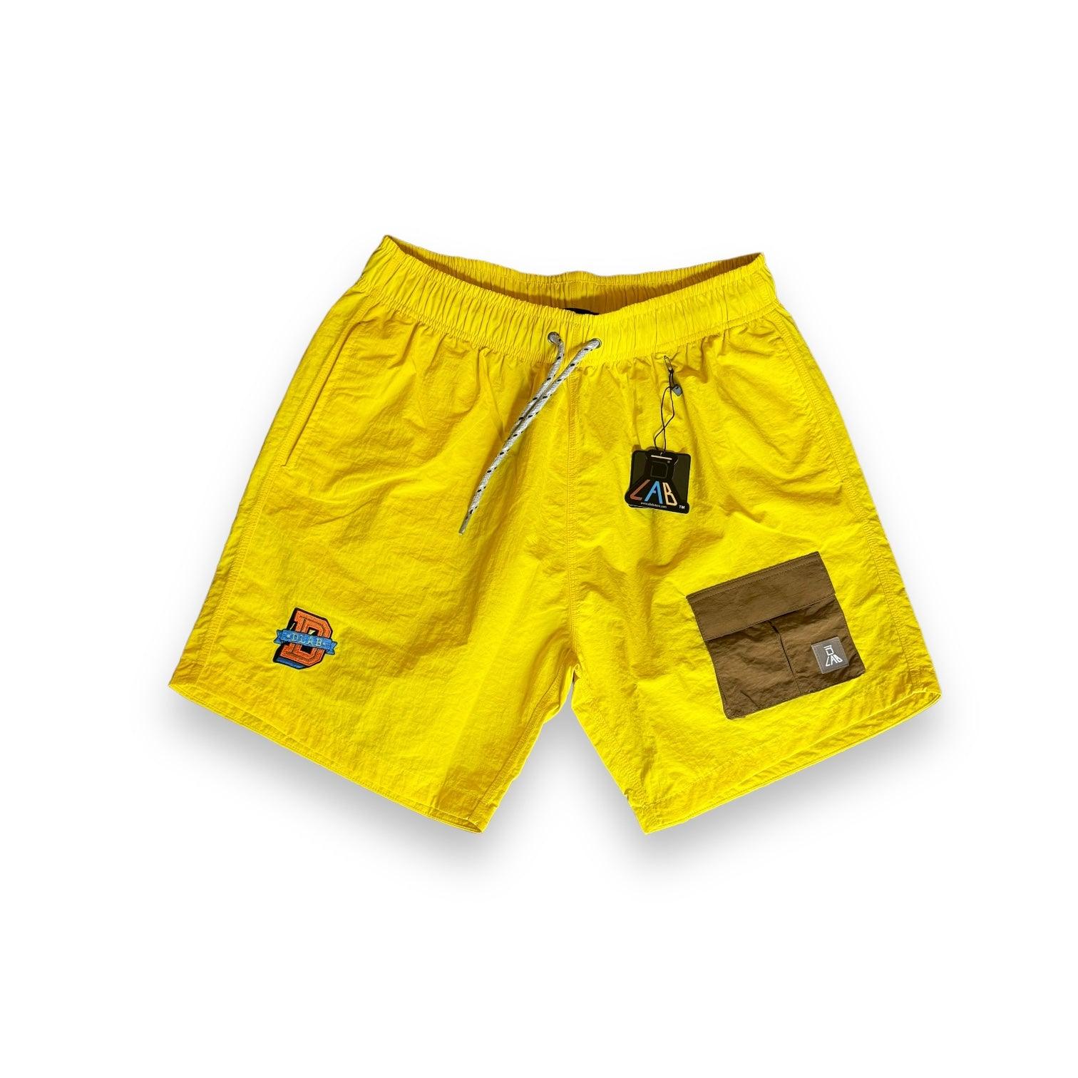DLAB Hybrid Shorts Yellow with Brown Pocket - DlabStore