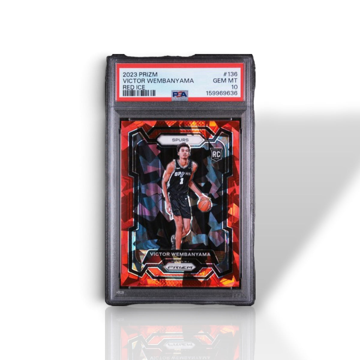 2023-24 Panini Prizm Victor Wembanyama #136 Red Ice Rookie, PSA 10 GEM MINT