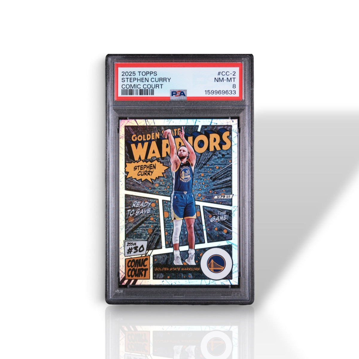 2025 Topps Stephen Curry Comic Court #CC-2 — PSA 8 NM-MT
