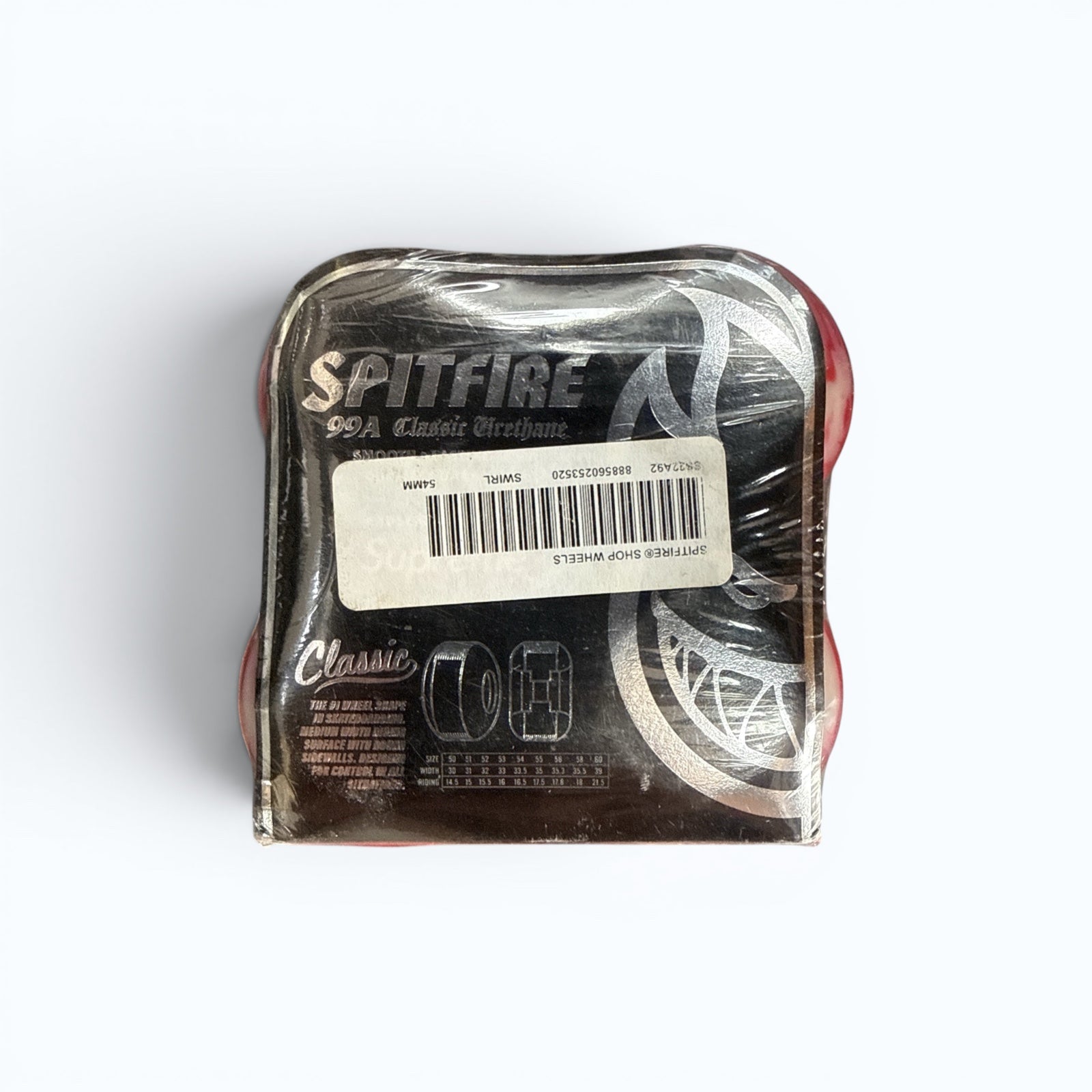 SUPREME Spitfire Shop Wheels 54mm 99A Classic Urethane Red/White Swirl NEW