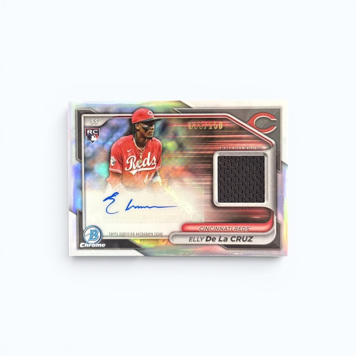 2024 Bowman Chrome Elly De La Cruz RC Auto Relic /150 Reds #BCAR-ED Rookie