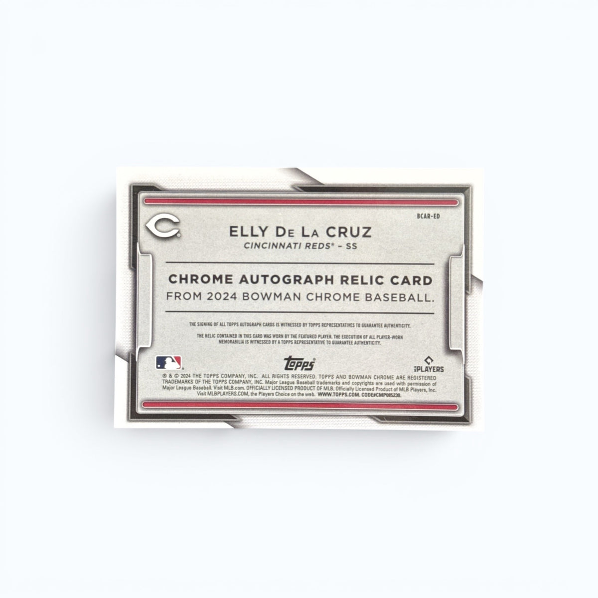 2024 Bowman Chrome Elly De La Cruz RC Auto Relic /150 Reds #BCAR-ED Rookie