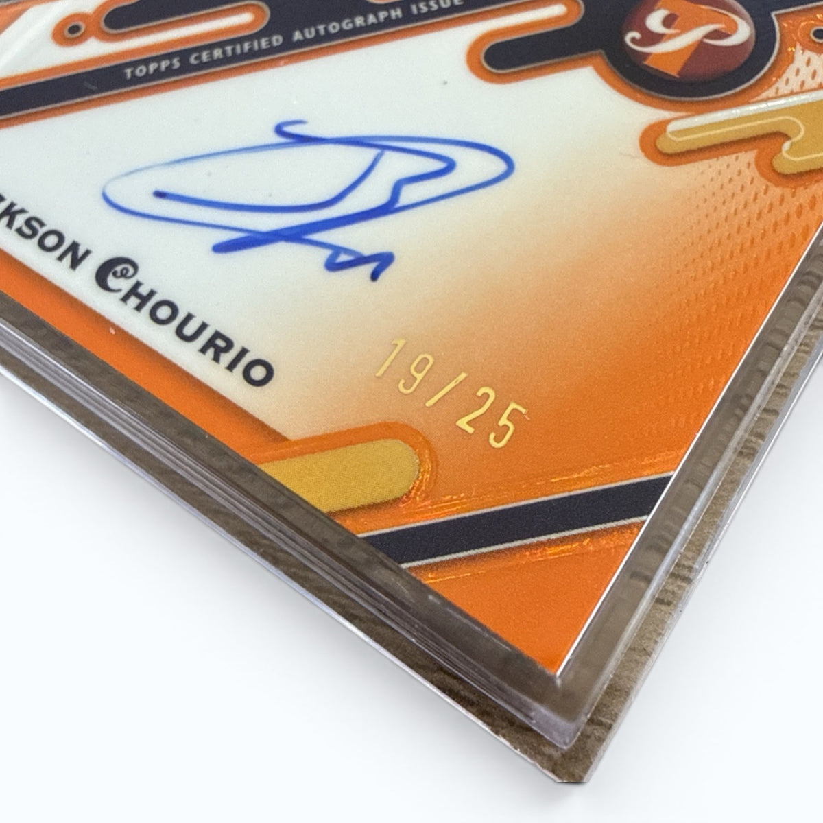 2025 Topps Pristine Pieces Autograph Relics Jackson Chourio #PPAR-JC Orange /25
