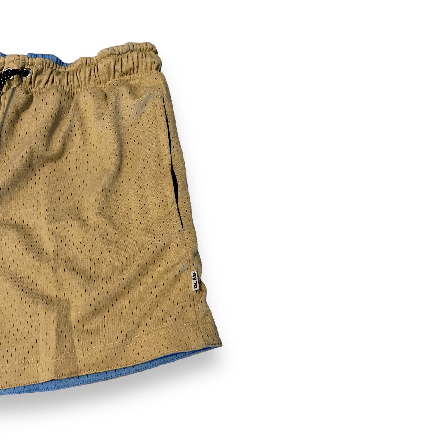 DLAB Men's Mesh Reversible Shorts (SKY BLUE/CREAM) - DlabStore