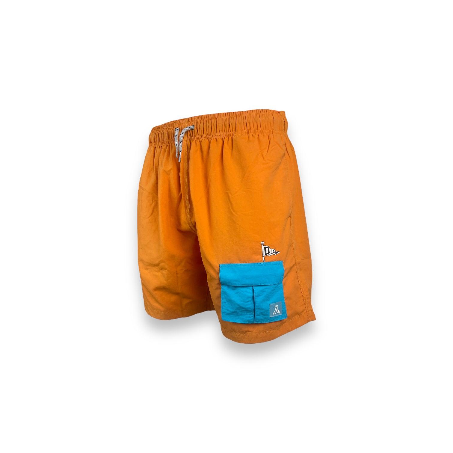 DLAB Hybrid Shorts Orange Blue Pocket - DlabStore