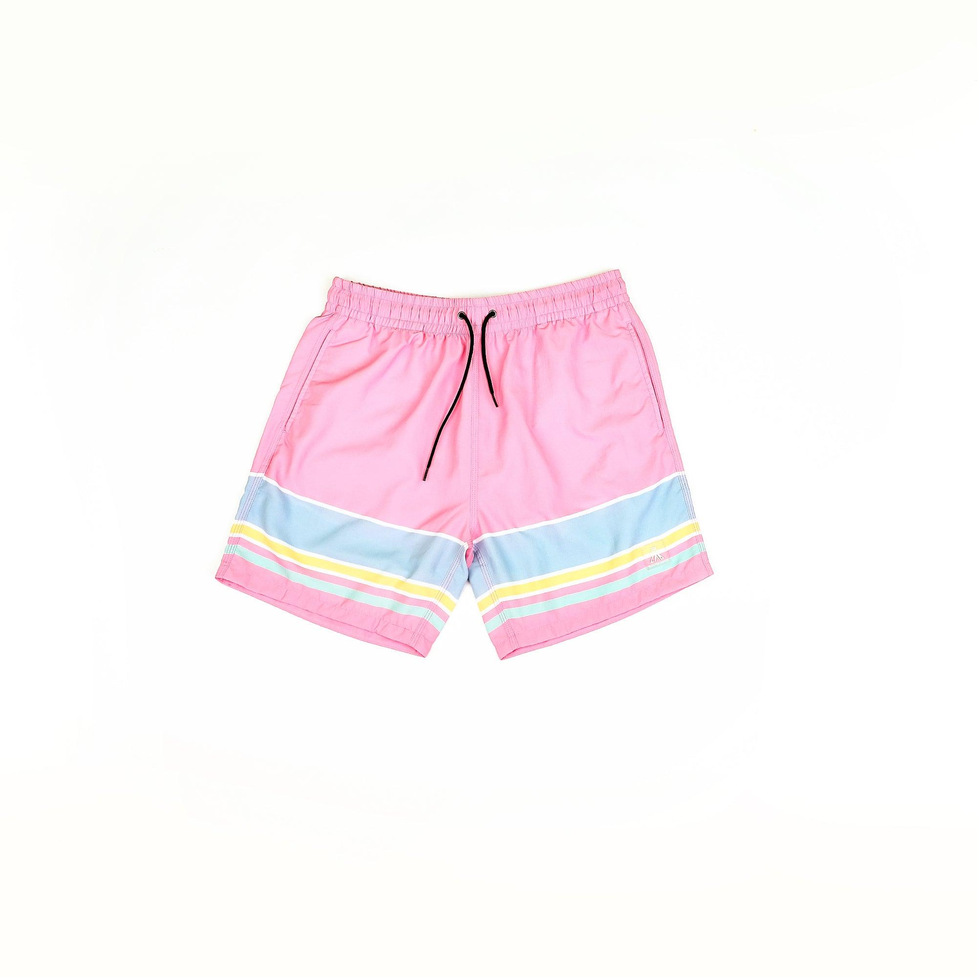 DLAB Men's Lines Hybrid Board Shorts (Pink) - DlabStore