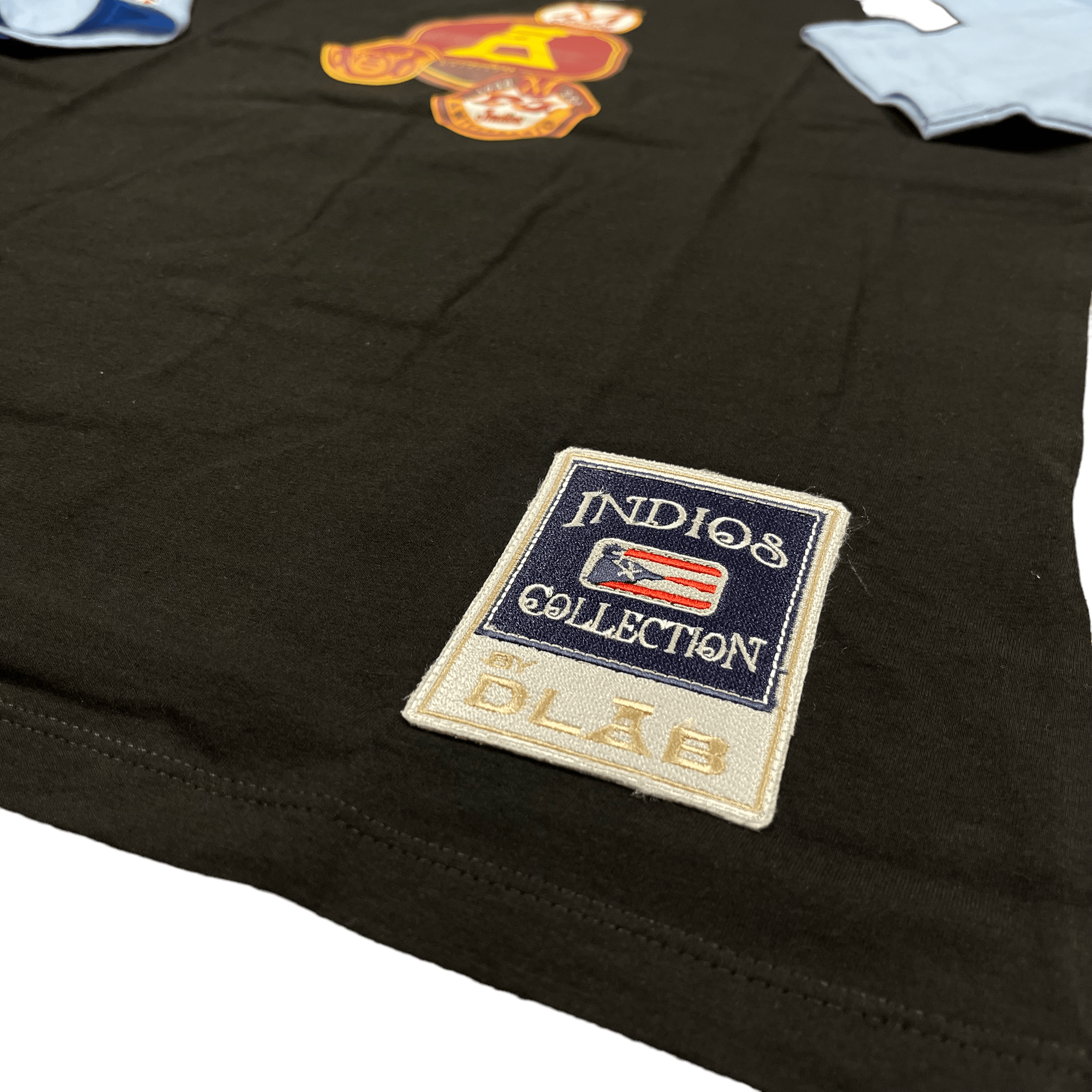 DLAB X INDIOS 3/4 TEE (Negra/Mangas Azul Cielo) - DlabStore