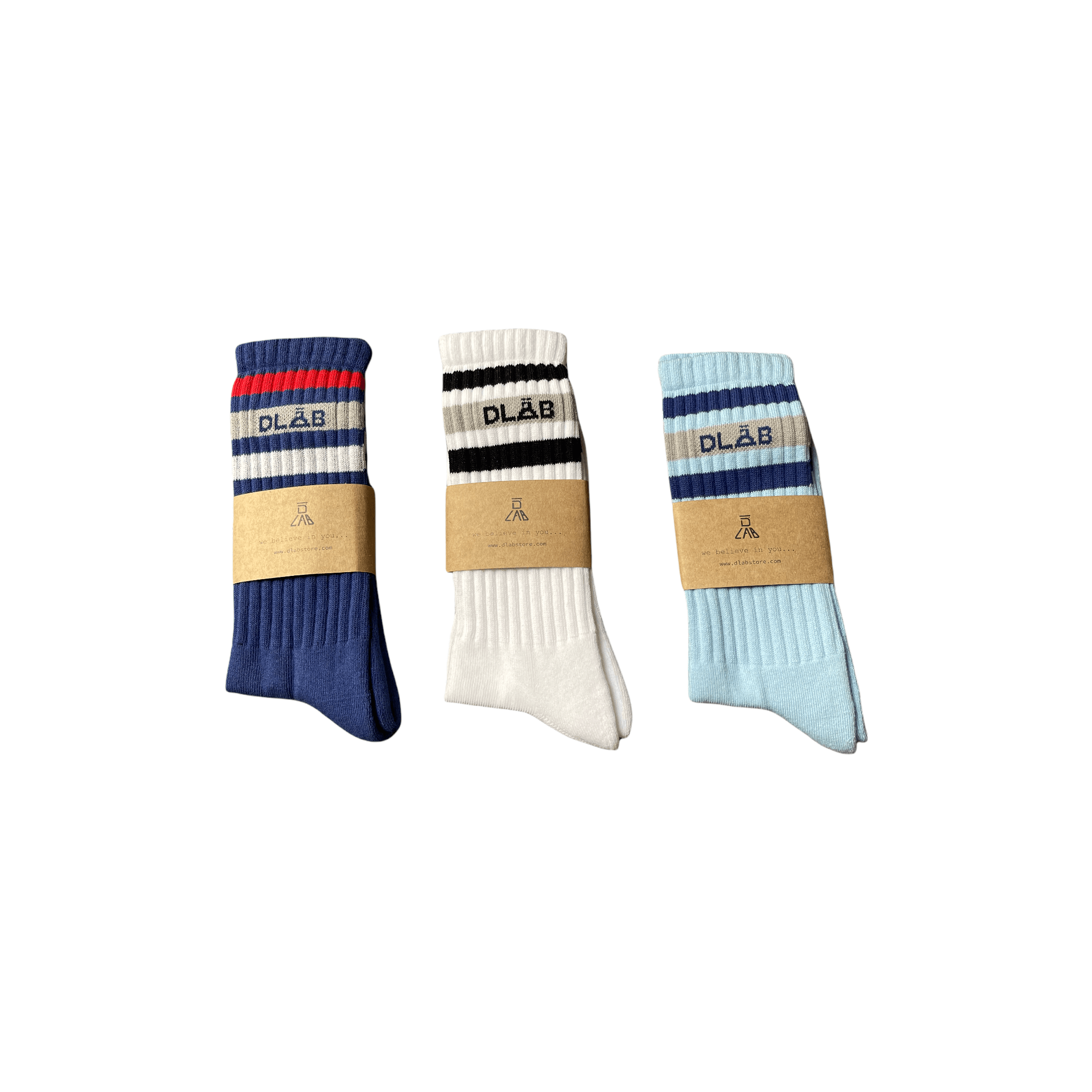 Dlab Socks (High) Baby Blue/Lines - DlabStore
