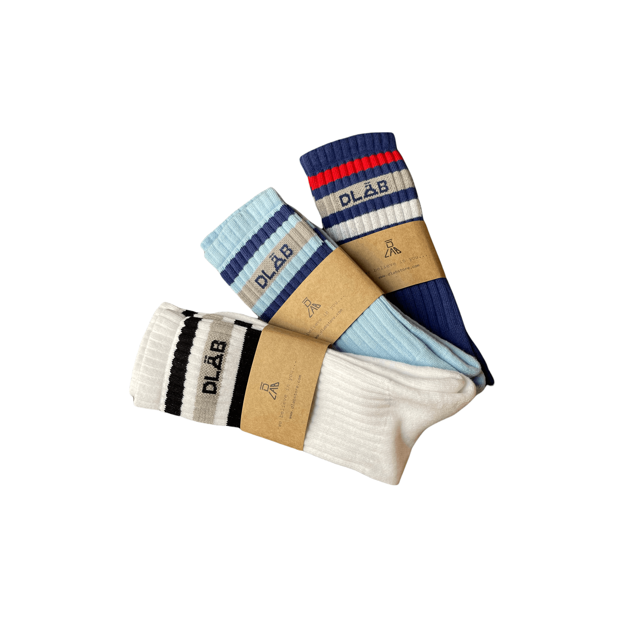 Dlab Socks (High) Baby Blue/Lines - DlabStore